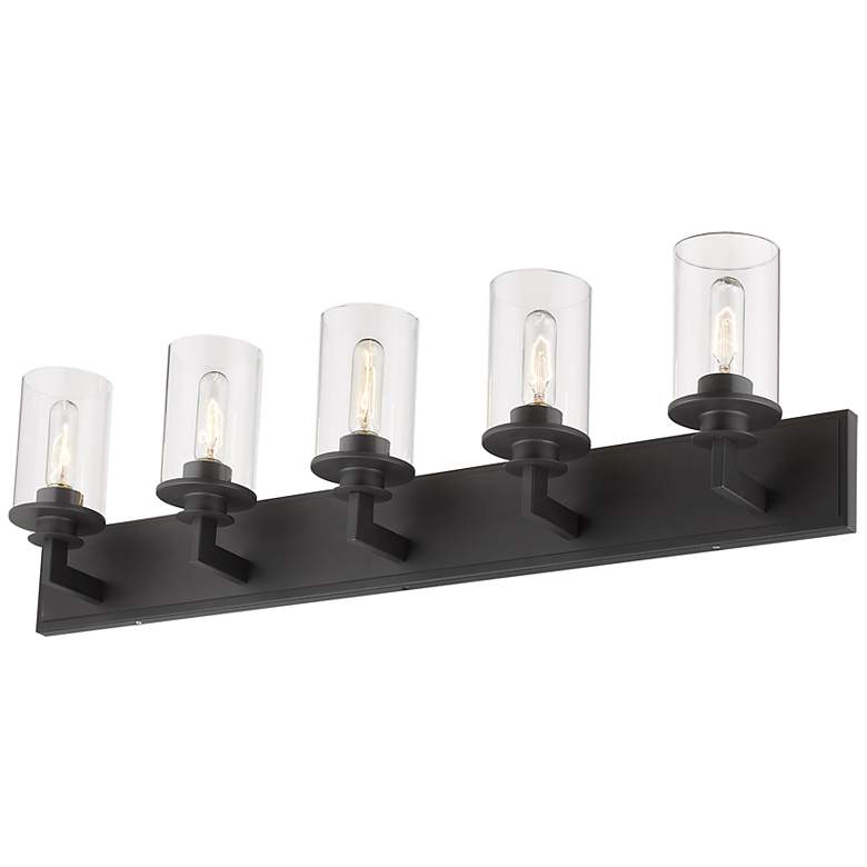 Image 3 Z-Lite Savannah 38 3/4" Bronze and Clear Glass 5-Light Vanity Fixture more views