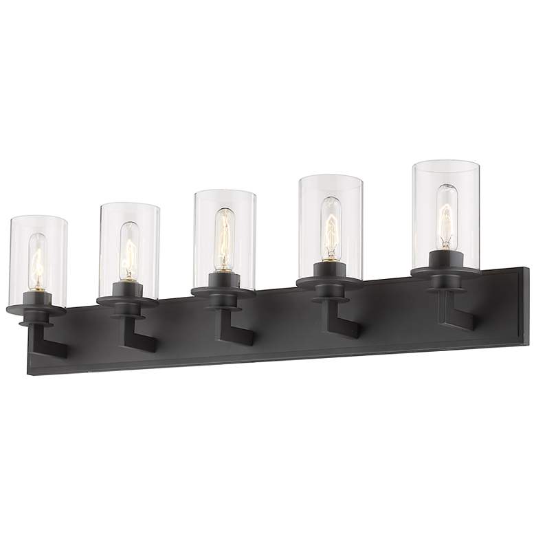 Image 4 Z-Lite Savannah 38 3/4" Bronze and Clear Glass 5-Light Vanity Fixture more views