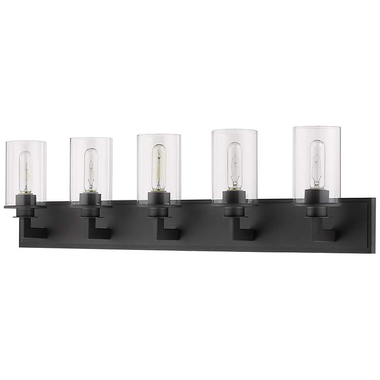 Image 6 Z-Lite Savannah 38 3/4" Bronze and Clear Glass 5-Light Vanity Fixture more views