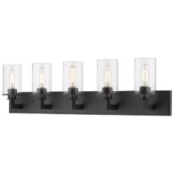 Z-Lite Savannah 38 3/4"W Bronze 5-Light Vanity Bath Light