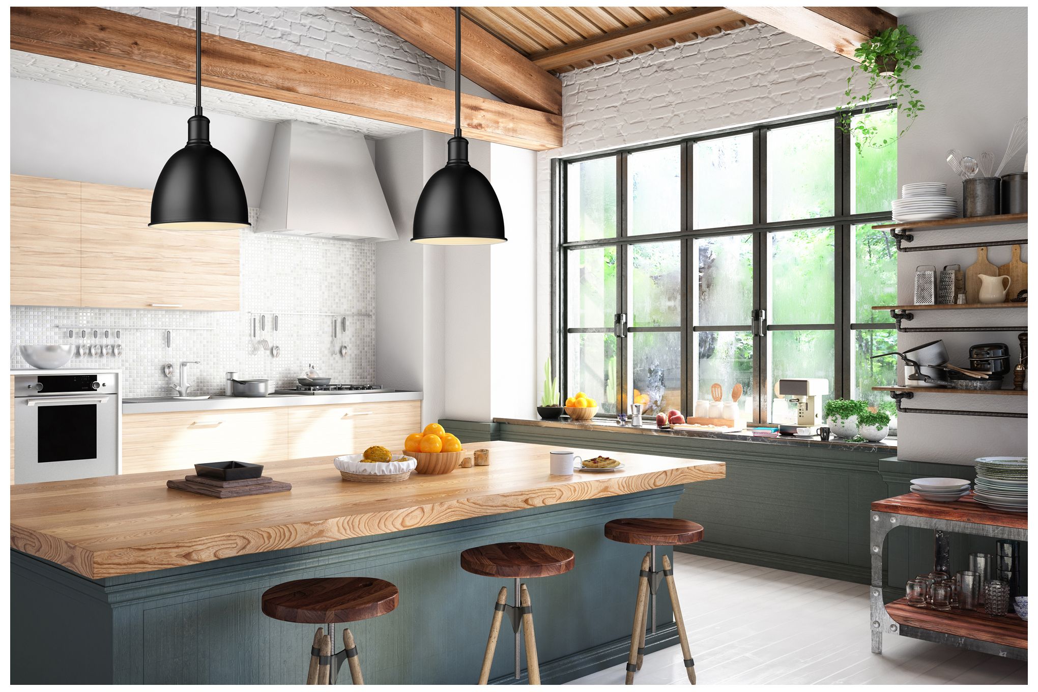 Image 2 Z-Lite Sawyer 8 1/4" Wide Matte Black Iron Mini Pendant more views