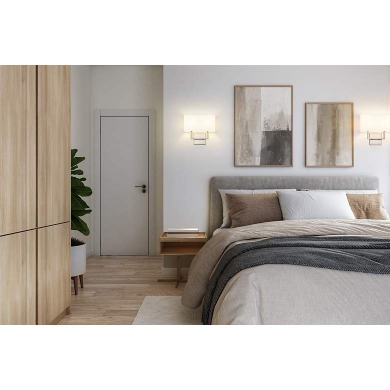 Image 2 Z-Lite Saxon 12" Wide Modern Brushed Nickel 2-Light Wall Sconce more views