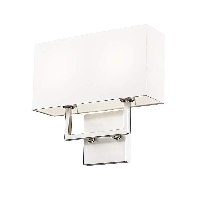 Image 4 Z-Lite Saxon 12" Wide Modern Brushed Nickel 2-Light Wall Sconce more views