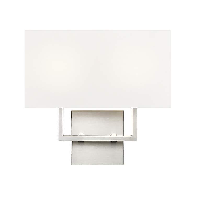 Image 5 Z-Lite Saxon 12" Wide Modern Brushed Nickel 2-Light Wall Sconce more views