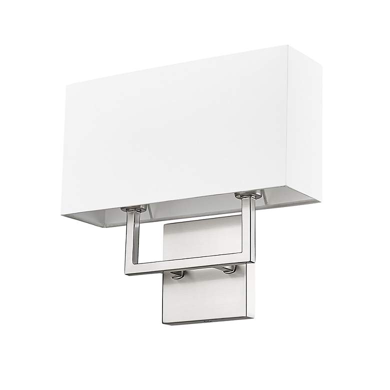 Image 7 Z-Lite Saxon 12" Wide Modern Brushed Nickel 2-Light Wall Sconce more views