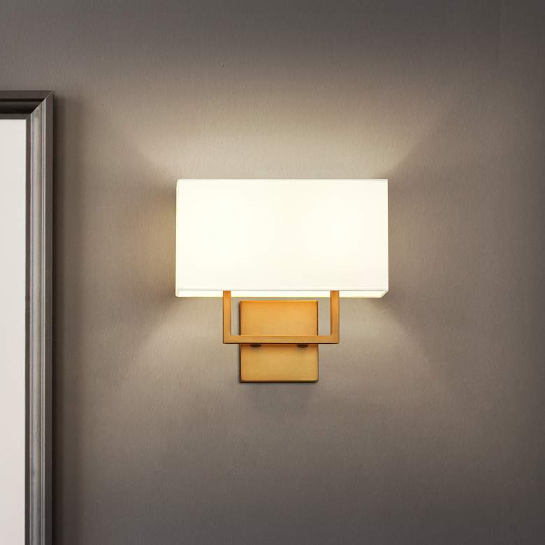 Image 1 Z-Lite Saxon 12" Wide Rubbed Brass 2-Light Wall Sconce