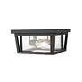 4_Z-Lite Seoul 12" Black and Clear Glass 3-Light Outdoor Ceiling Light more views