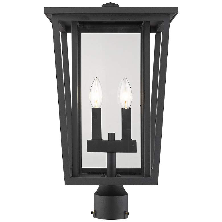 Image 1 Z-Lite Seoul 19 3/4" High Black 2-Light Outdoor Post Light