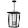 Z-Lite Seoul 21 1/4" Black and Glass 3-Light Outdoor Hanging Light