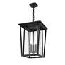 4_Z-Lite Seoul 21 1/4" Black and Glass 3-Light Outdoor Hanging Light more views