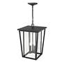 6_Z-Lite Seoul 21 1/4" Black and Glass 3-Light Outdoor Hanging Light more views