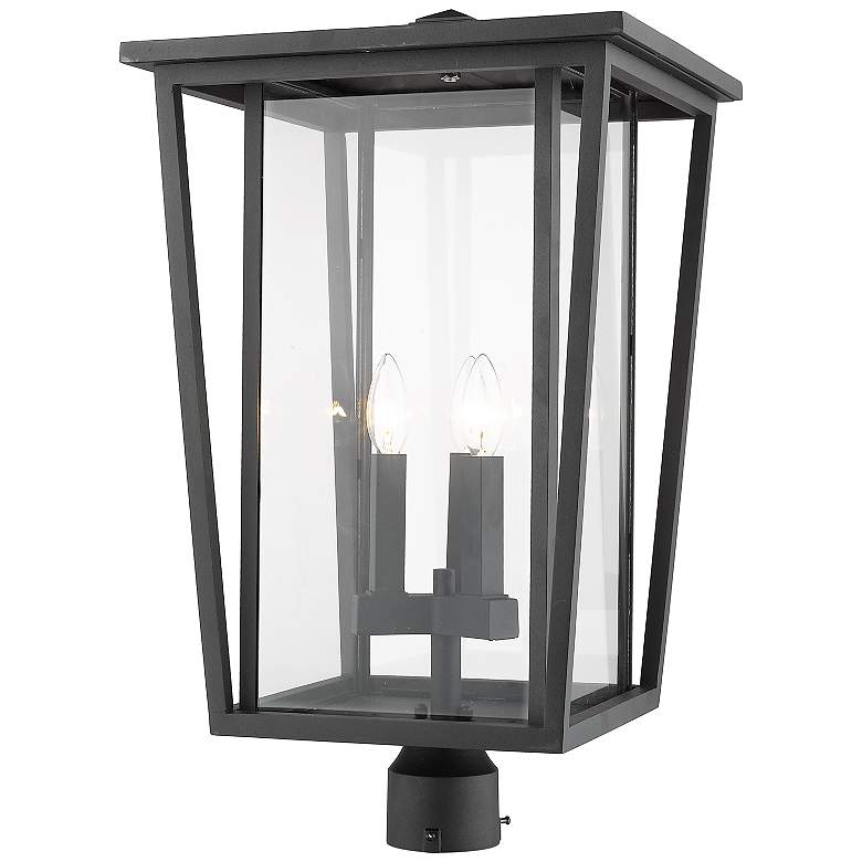 Image 2 Z-Lite Seoul 23 3/4" High Black 3-Light Outdoor Post Light more views