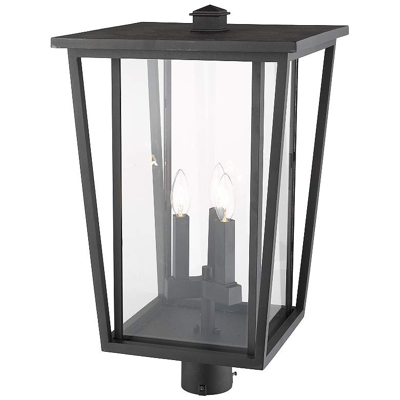 Image 3 Z-Lite Seoul 23 3/4" High Black 3-Light Outdoor Post Light more views