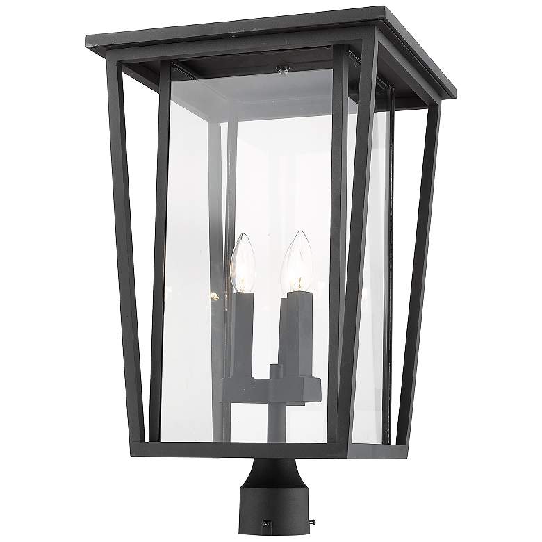 Image 4 Z-Lite Seoul 23 3/4" High Black 3-Light Outdoor Post Light more views