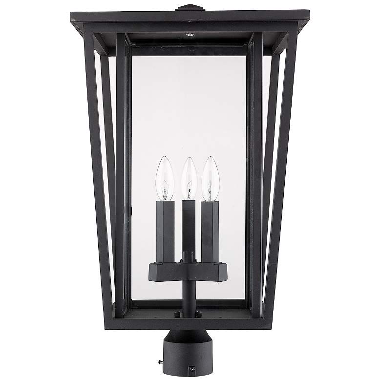Image 5 Z-Lite Seoul 23 3/4" High Black 3-Light Outdoor Post Light more views