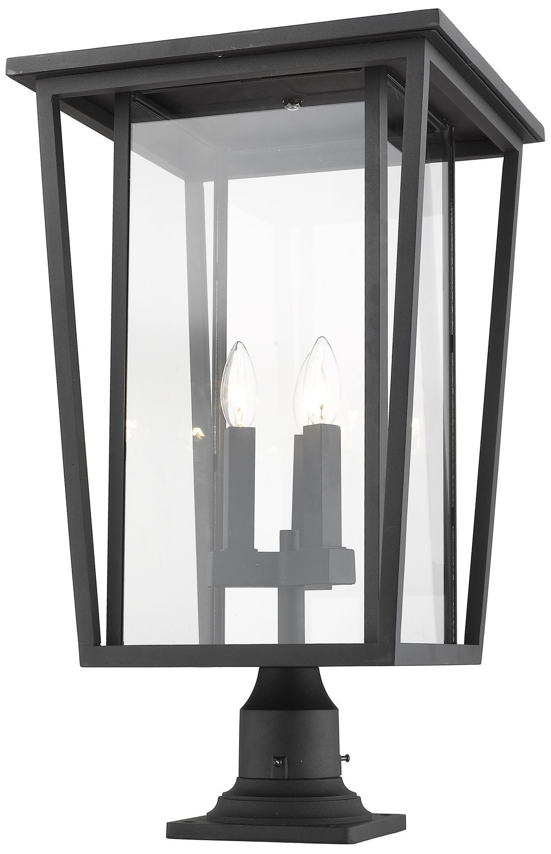 Z-Lite Seoul 25 3/4" High Black 3-Light Outdoor Pier Light