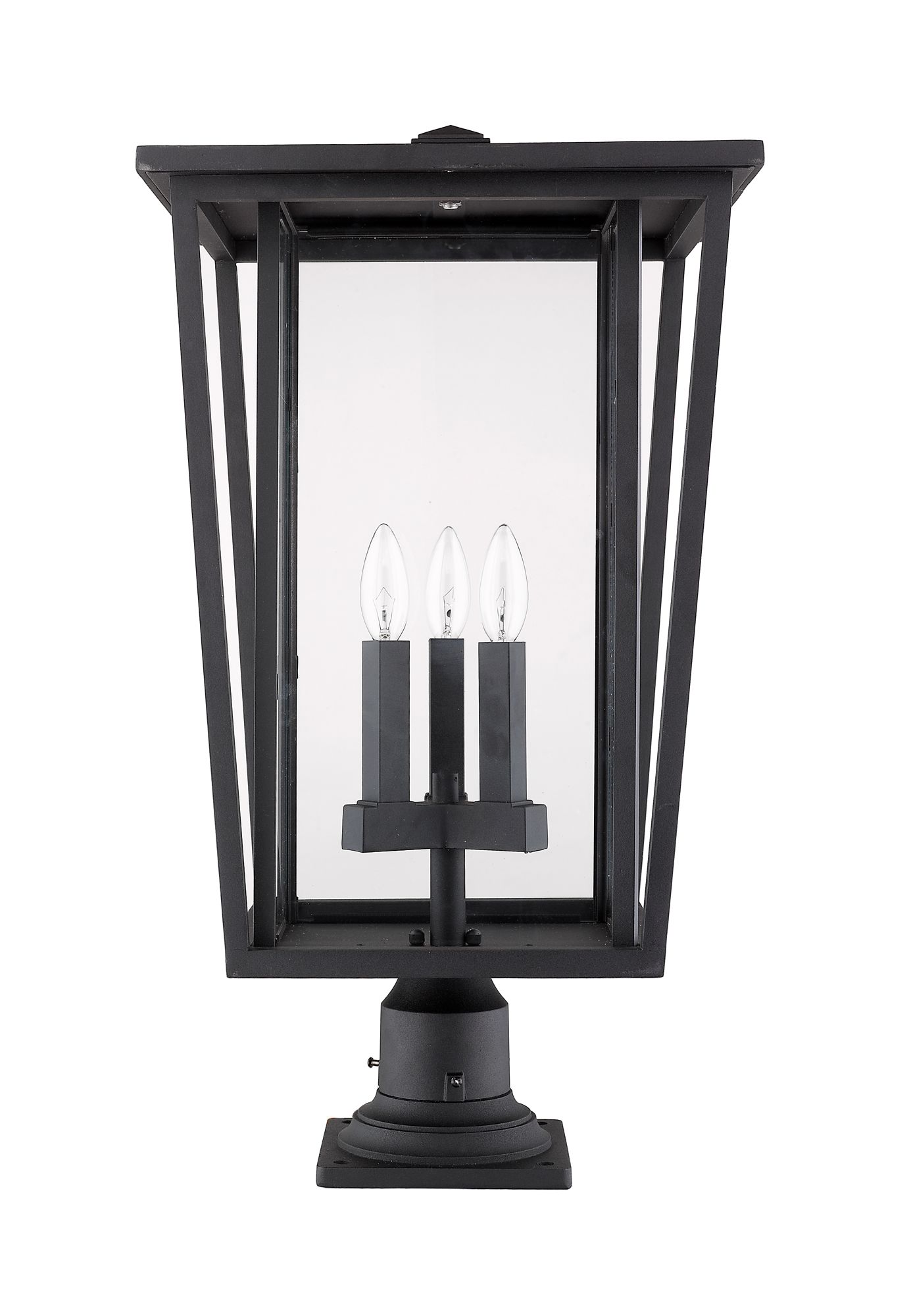 Image 5 Z-Lite Seoul 25 3/4" High Black 3-Light Outdoor Pier Light more views