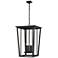 Z-Lite Seoul 28" Black and Glass 4-Light Outdoor Hanging Light