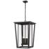 Z-Lite Seoul 28" Black and Glass 4-Light Outdoor Hanging Light