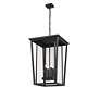 6_Z-Lite Seoul 28" Black and Glass 4-Light Outdoor Hanging Light more views