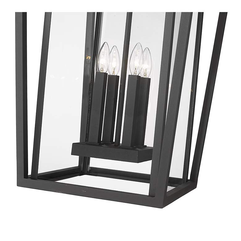 Image 7 Z-Lite Seoul 28" Black and Glass 4-Light Outdoor Hanging Light more views