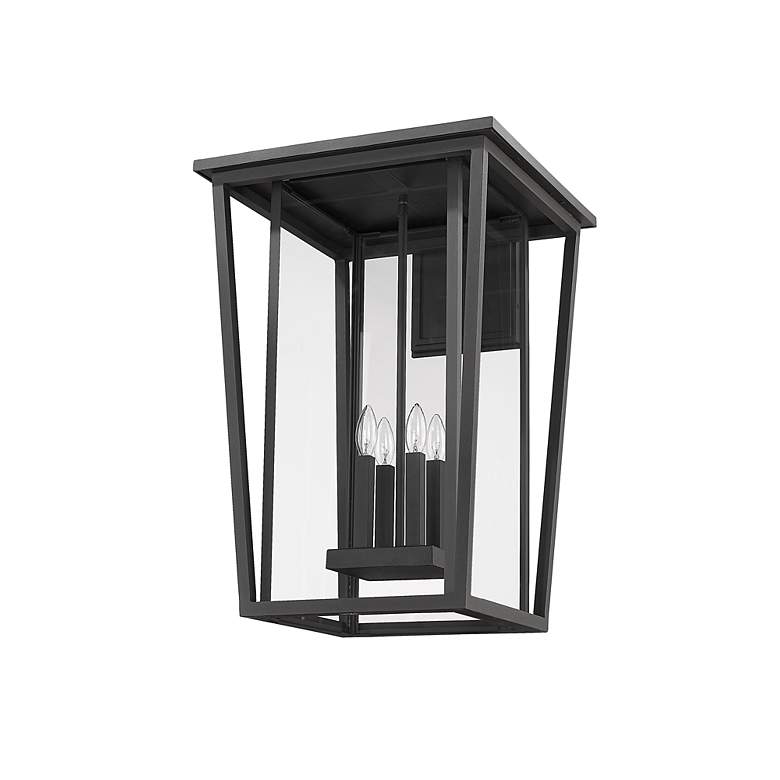 Image 4 Z-Lite Seoul 30 1/4" High Black and Clear Glass Outdoor Wall Light more views