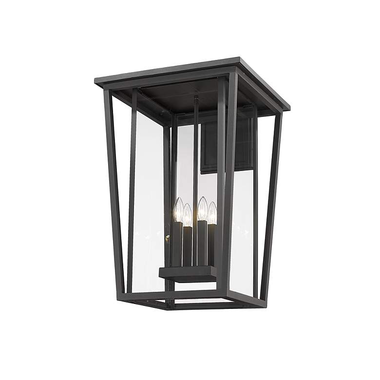Image 6 Z-Lite Seoul 30 1/4" High Black and Clear Glass Outdoor Wall Light more views