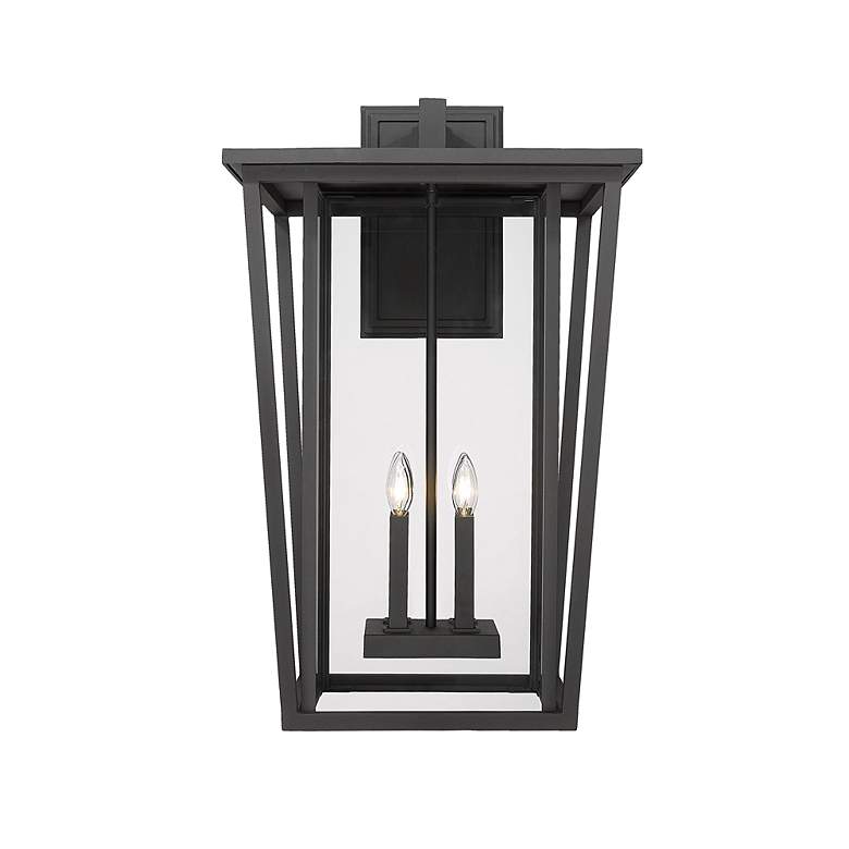 Image 7 Z-Lite Seoul 30 1/4" High Black and Clear Glass Outdoor Wall Light more views