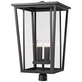 Image1 of Z-Lite Seoul 30 3/4" High Black 4-Light Outdoor Post Light