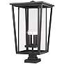 1_Z-Lite Seoul 32" High Black and Clear Glass Outdoor Pier Light