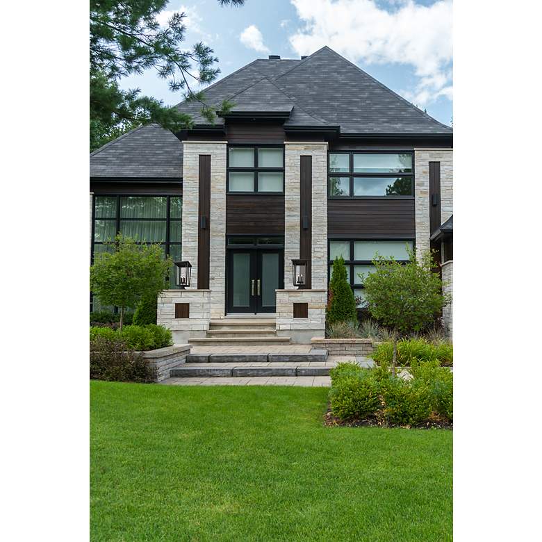 Image 2 Z-Lite Seoul 32" High Black and Clear Glass Outdoor Pier Light more views