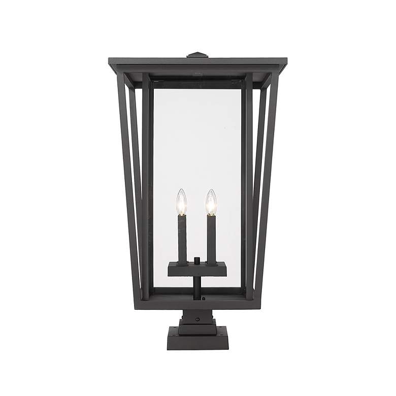 Image 4 Z-Lite Seoul 32" High Black and Clear Glass Outdoor Pier Light more views