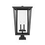 4_Z-Lite Seoul 32" High Black and Clear Glass Outdoor Pier Light more views