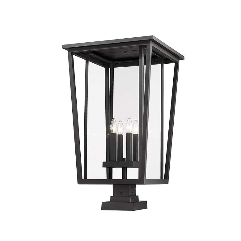 Image 5 Z-Lite Seoul 32" High Black and Clear Glass Outdoor Pier Light more views