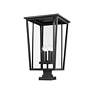 5_Z-Lite Seoul 32" High Black and Clear Glass Outdoor Pier Light more views