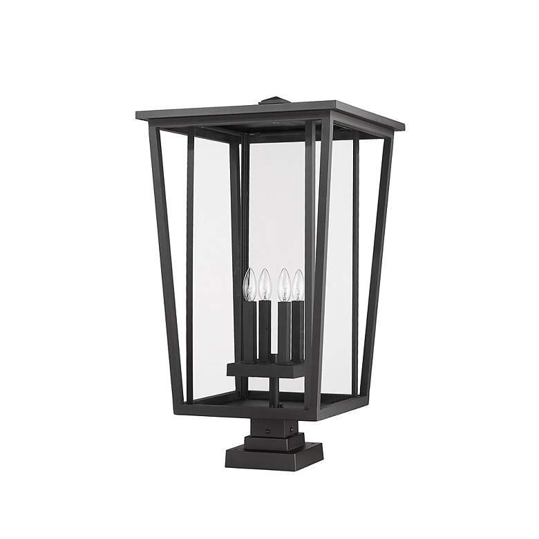 Image 7 Z-Lite Seoul 32" High Black and Clear Glass Outdoor Pier Light more views