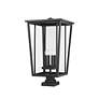 7_Z-Lite Seoul 32" High Black and Clear Glass Outdoor Pier Light more views