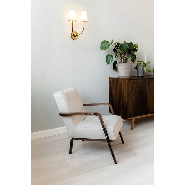 Image 3 Z-Lite Shannon 17" High 2-Light Rubbed Brass White Shade Wall Sconce more views