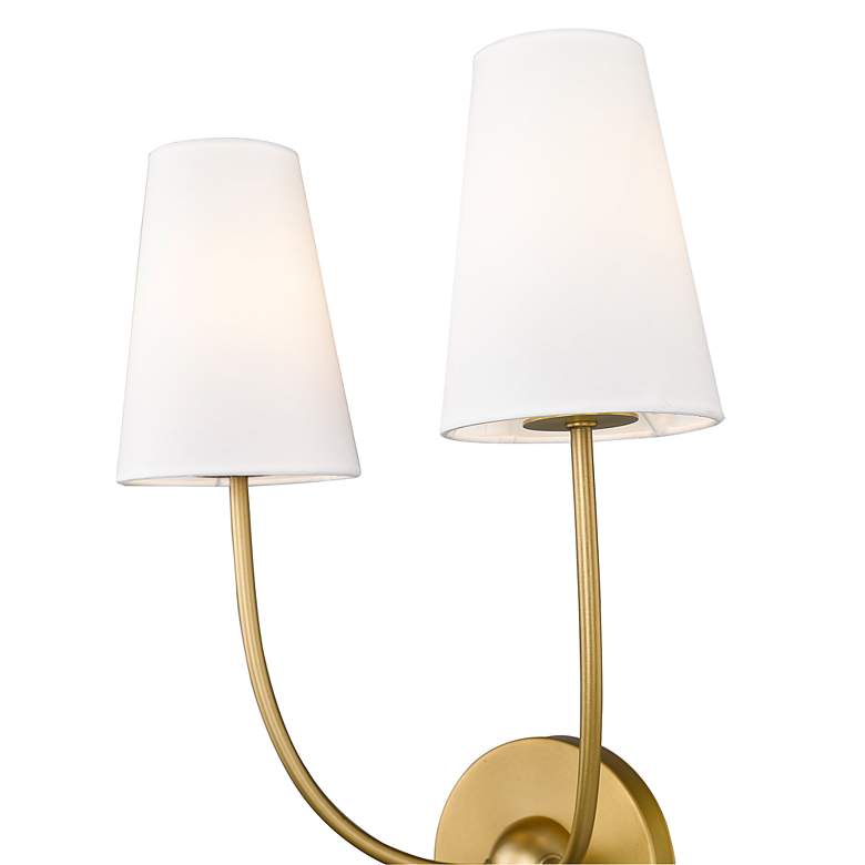 Image 7 Z-Lite Shannon 17" High 2-Light Rubbed Brass White Shade Wall Sconce more views