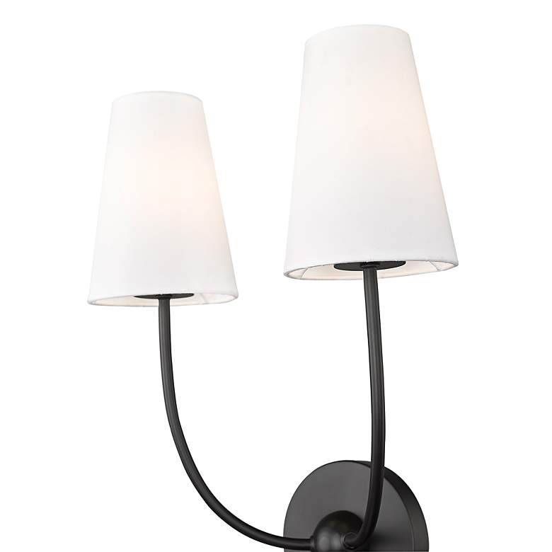 Image 5 Z-Lite Shannon 17" High Matte Black 2-Light Shaded Wall Sconce more views