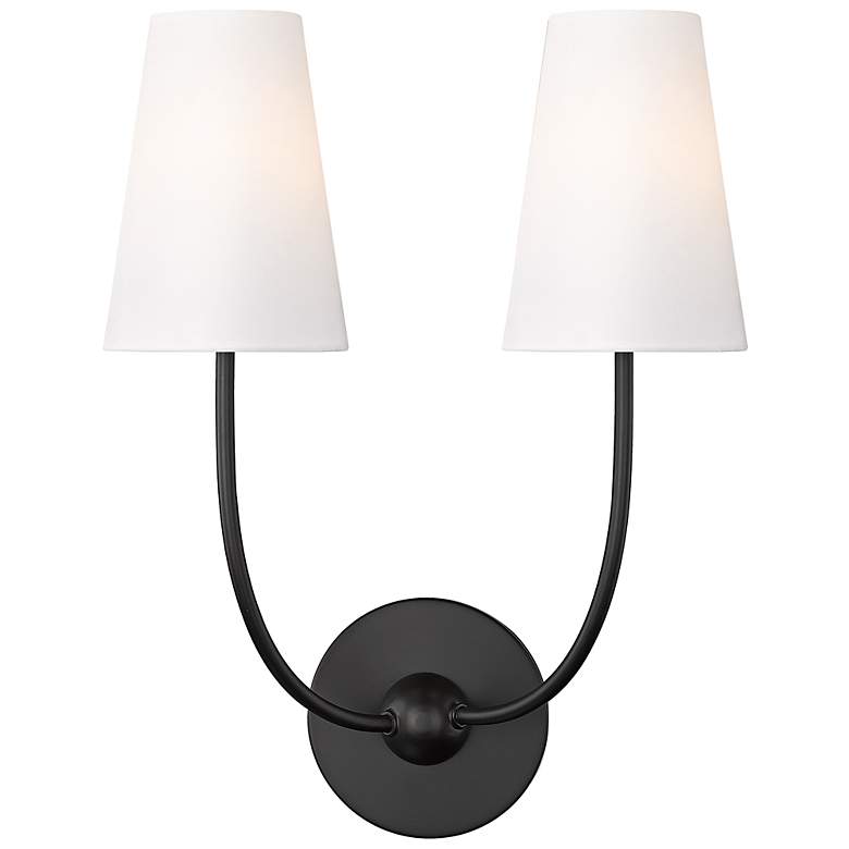 Image 6 Z-Lite Shannon 17" High Matte Black 2-Light Shaded Wall Sconce more views