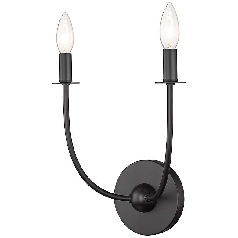 Image 7 Z-Lite Shannon 17" High Matte Black 2-Light Shaded Wall Sconce more views