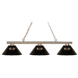 Z-Lite Sharp Shooter 48" Brass and Black 3-Light Billiard Light