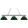 Z-Lite Sharp Shooter 48" Brass and Green 3-Light Billiard Light
