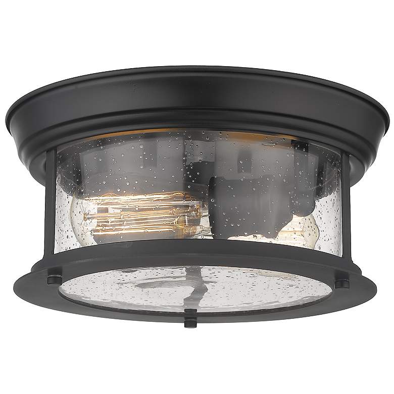 Image 1 Z-Lite Sonna 11" Matte Black 2-Light Flush Mount Ceiling Light