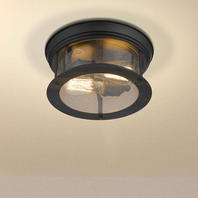 Image 1 Z-Lite Sonna 11" Matte Black 2-Light Flush Mount Ceiling Light