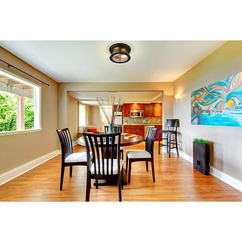 Image 3 Z-Lite Sonna 11" Matte Black 2-Light Flush Mount Ceiling Light more views