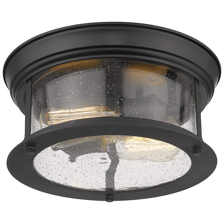 Image 5 Z-Lite Sonna 11" Matte Black 2-Light Flush Mount Ceiling Light more views