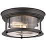 3_Z-Lite Sonna 11" Wide Bronze Seeded Glass Flush Mount Ceiling Light