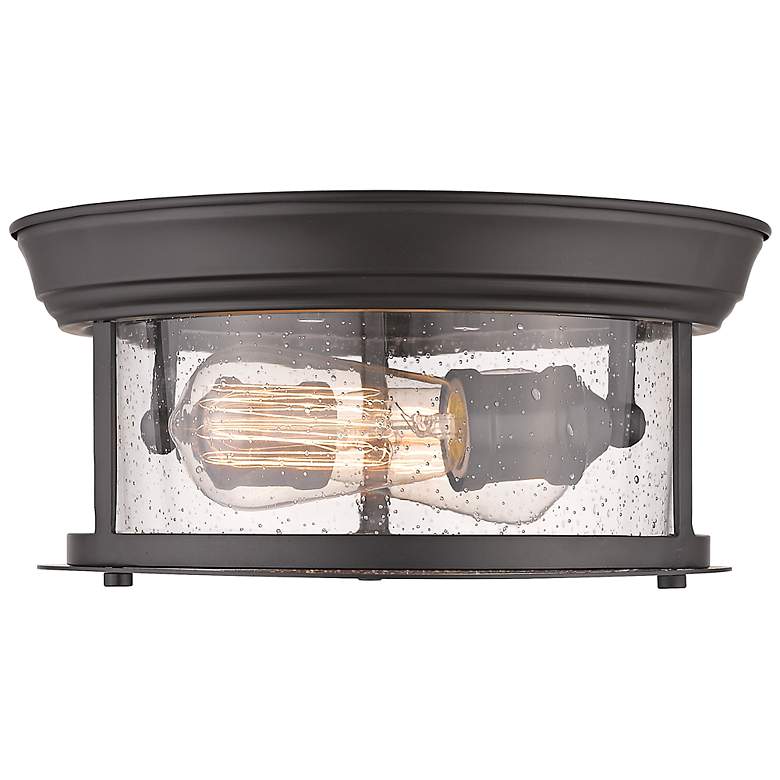 Image 6 Z-Lite Sonna 11" Wide Bronze Seeded Glass Flush Mount Ceiling Light more views